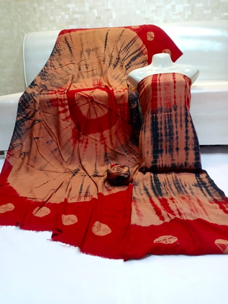 Red Circle Border Tie Dye Suit